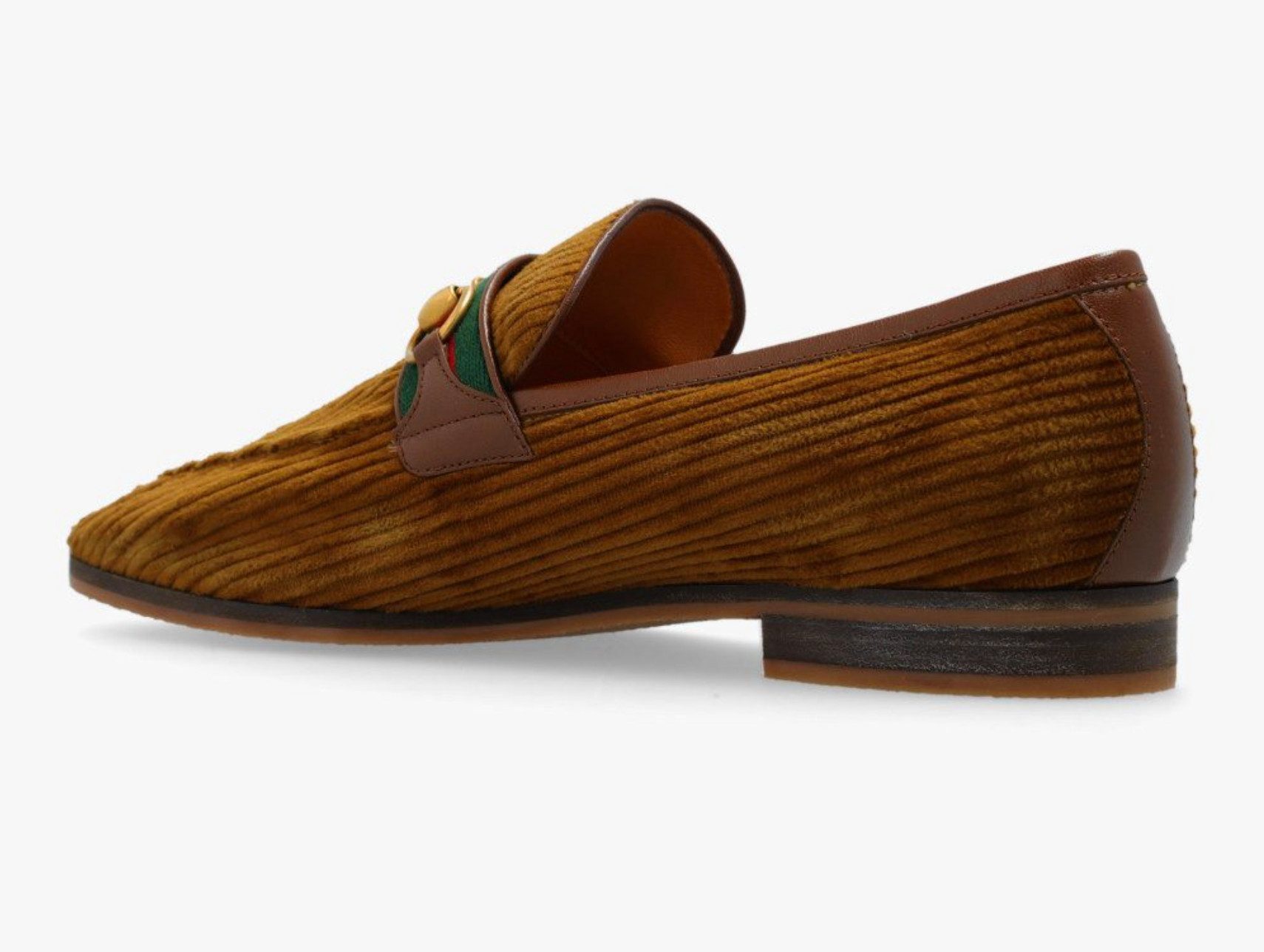 GUCCI Web Corduroy 41 Loafer mit markante grün-rot-grüne „Web“-Streifen-Detail