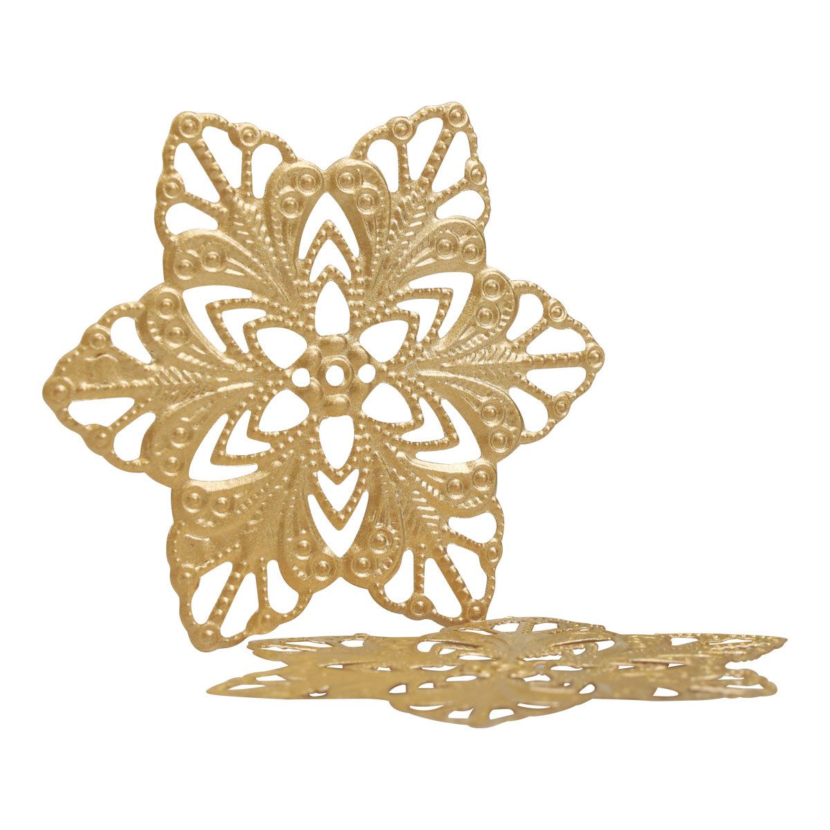 Florists Products Weihnachtsmann Weihnachtsstern Metall Deko Ø6cm Altgold Vintage 36St