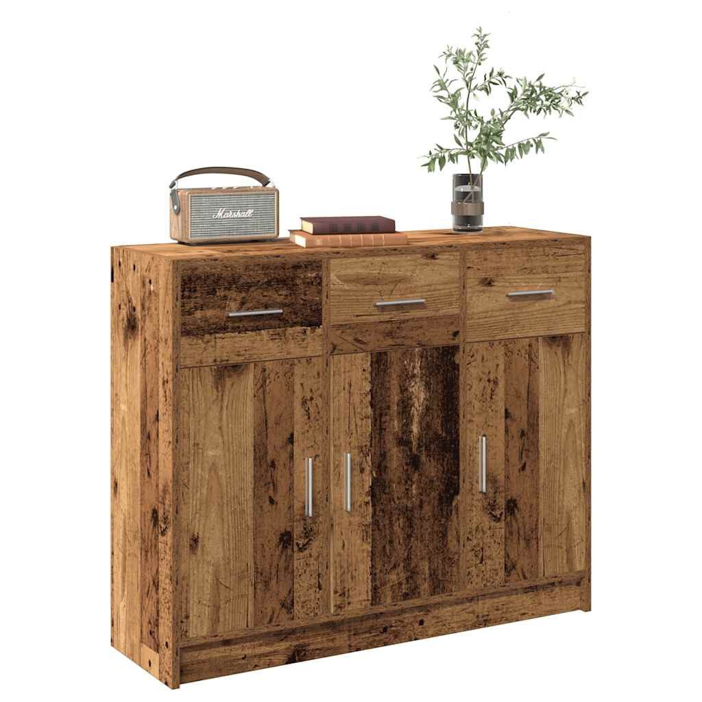 vidaXL Sideboard NA Sideboard Anrichte Schrank Lowboard Altholz-Optik 91x28x75 cm Holzw