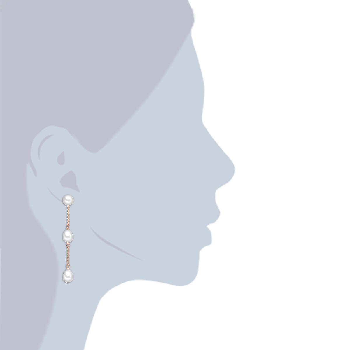 Valero Pearls Ohrhänger Paar aus Süßwasser-Zuchtperlen roségold