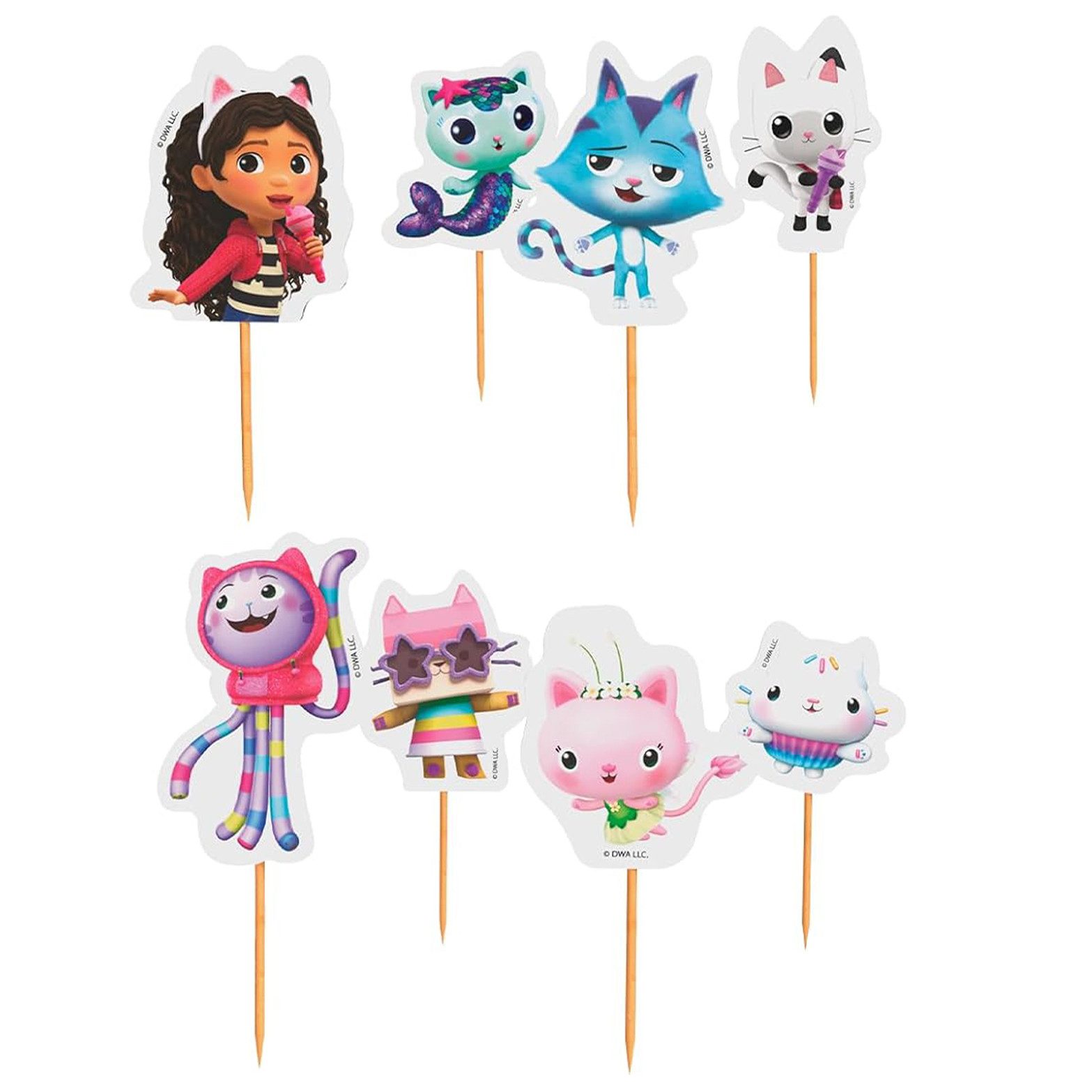 Party Factory Partyspieße Gabby’s Dollhouse Party Picker 12 Stück – Picker für Muffins & Snacks (12-St)