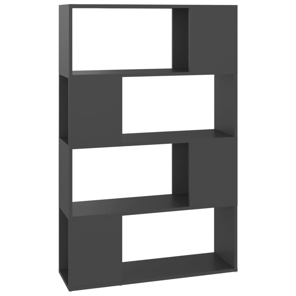 80x24x124,5 cm Raumteiler Bücherregal furnicato Holzwerkstoff Grau