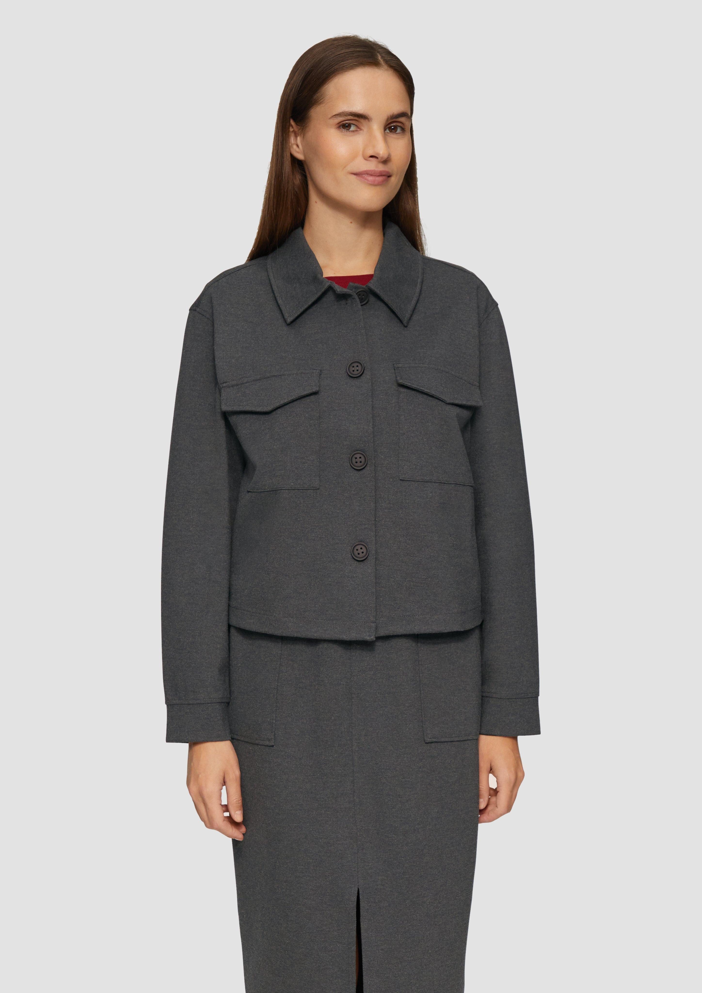 Funktionsjacke Geknöpfte Jacke aus Interlock-Jersey