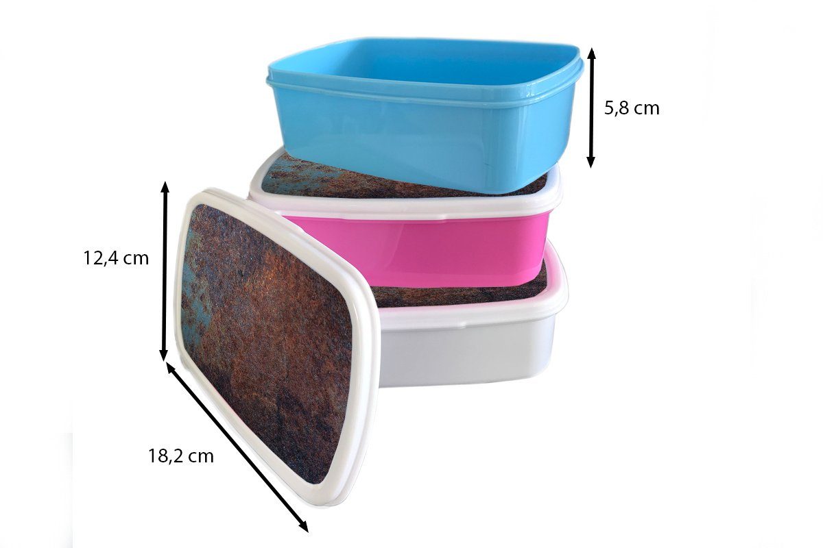 (2-tlg), Lunchbox Eisen für Brotdose, und und Brotbox Kunststoff, - Jungs Blau, MuchoWow - Kinder Rost für Mädchen Erwachsene, weiß