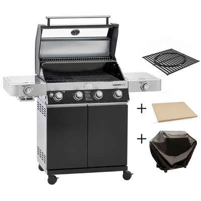 RÖSLE Gasgrill RÖSLE BBQ Gasgrill Videro G4-S Vario+ schwarz 2023 Pizzastein und