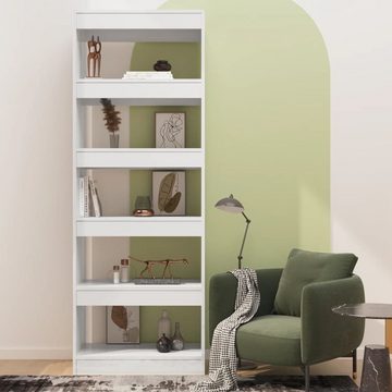 furnicato Bücherregal Bücherregal/Raumteiler Hochglanz-Weiß 60x30x166cm Holzwerkstoff