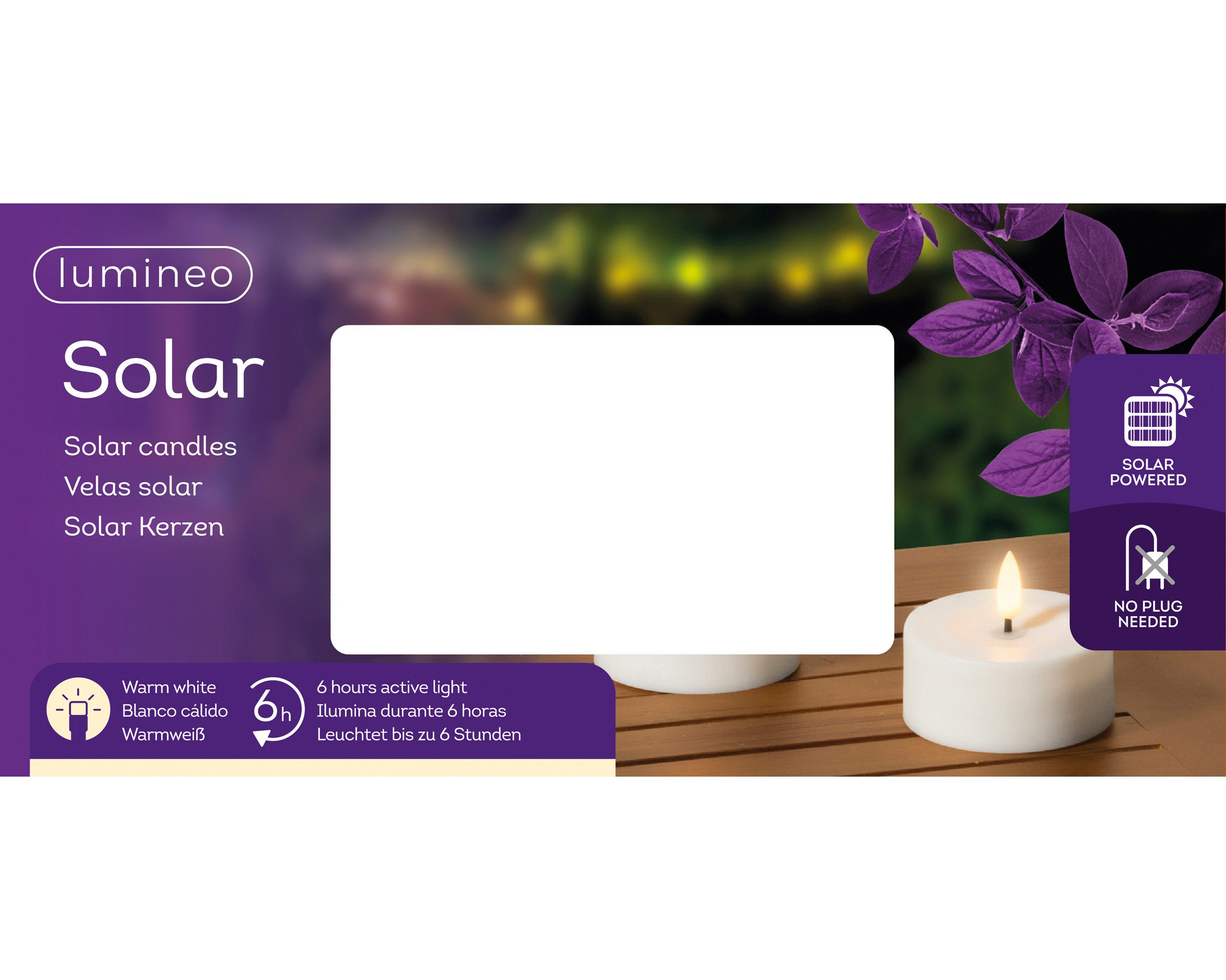Lumineo LED-Teelichter, Flacker Effekt, warmweiß, Solar LED Teelicht 7x3cm Outdoor Kunststoff 2 Stk. Weiß / Warmweiß