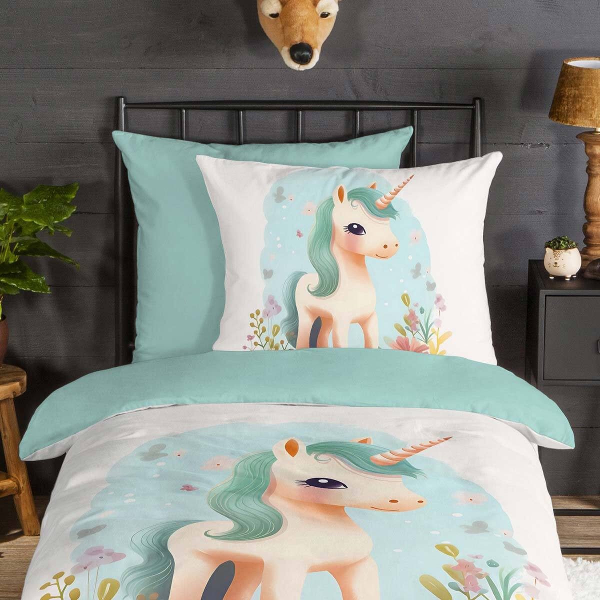 TRAUMSCHLAF Bettwäsche Einhorn, Flanell, 2 teilig, günstig online kaufen