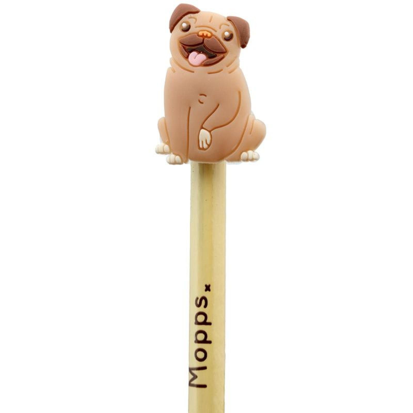 Puckator Bleistift Mopps der Mops PVC Topper mit Hund (pro Stück) Bleistift