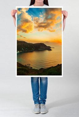 Sinus Art Poster Landschaftsfotografie 60x90cm Poster Sonnenaufgang in Cephalonia Griechenland