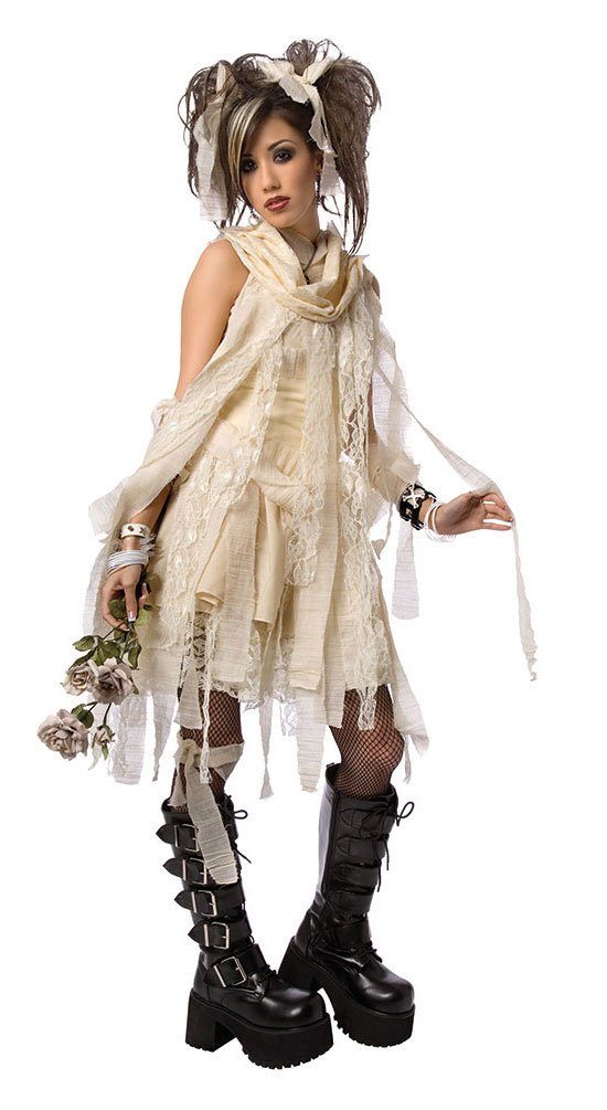 Karneval-Klamotten Zombie-Kostüm »Mumie Damen Halloween Frauenkostüm«,  Außergewöhnliche sexy Horror Zombie-Mumie Kleid creme weiß/beige