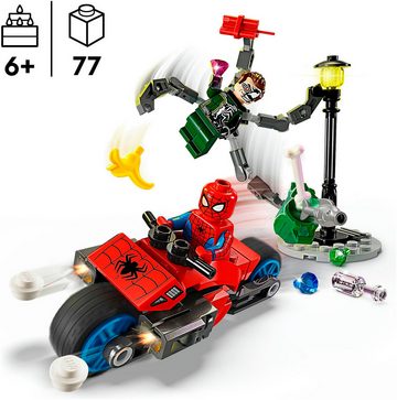 LEGO® Konstruktionsspielsteine Motorrad-Verfolgungsjagd: Spider-Man vs. Doc Ock (76275), (77 St), LEGO Super Heroes; Made in Europe