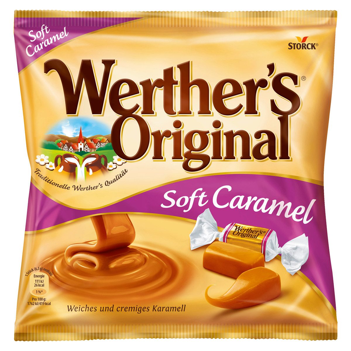 Werther's Süßigkeit, Werthers Original Soft Caramel extra weiche Sahnetoffees 180g