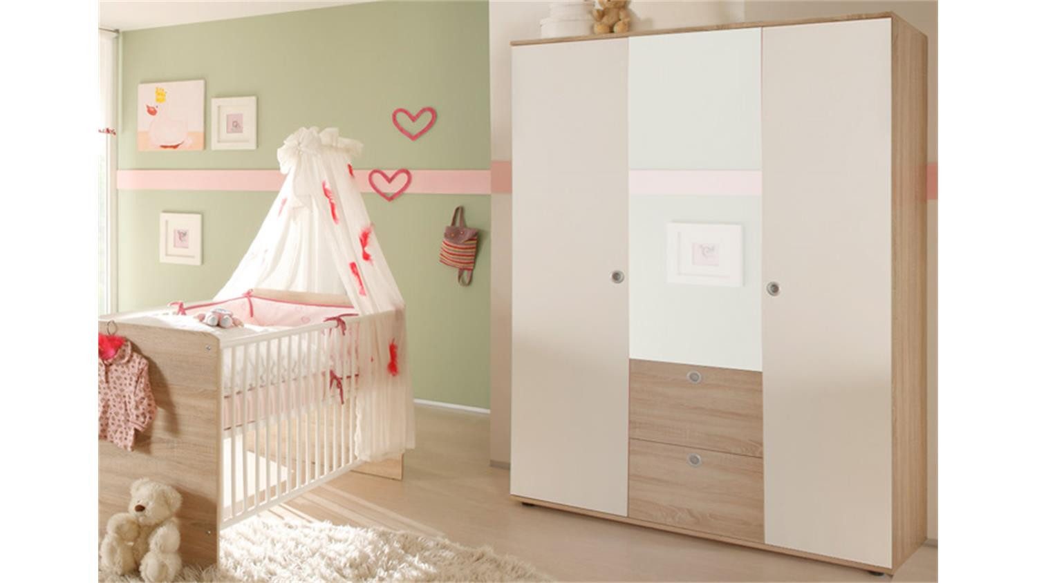 Bega Consult Kleiderschrank Kleiderschrank Wiki in Eiche Sonoma weiß 3-türig