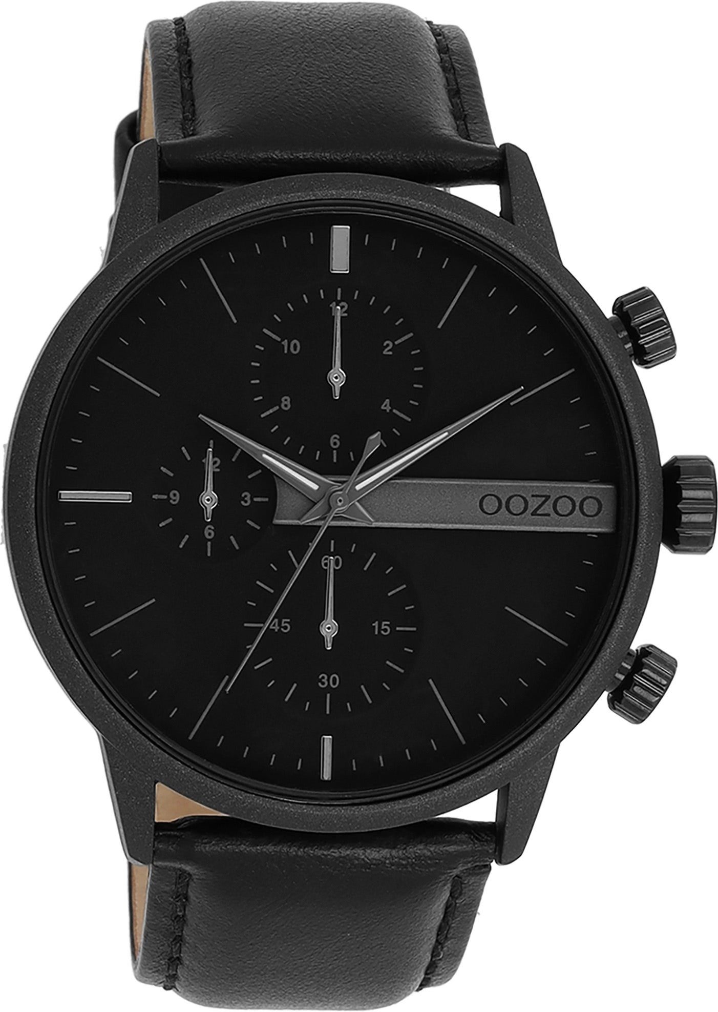 OOZOO Quarzuhr Oozoo Herren Armbanduhr Timepieces Analog, (Analoguhr), Herrenuhr rund, groß (ca. 45mm) Lederarmband, Fashion-Style