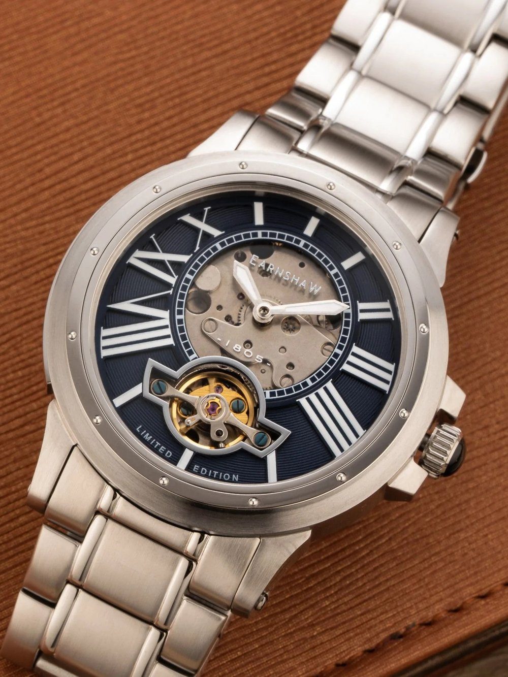 Thomas Earnshaw Automatikuhr Thomas Earnshaw ES-8244-22 Bertha Open Heart Skeleton Herrenuhr 42mm Thomas Earnshaw ES-8244-22 Bertha Open Heart Skeleton Herrenuhr 42mm