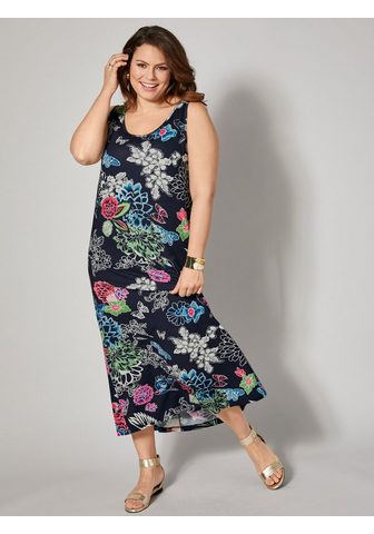 SARA LINDHOLM BY HAPPY SIZE Трикотажное платье макси длины с цвето...