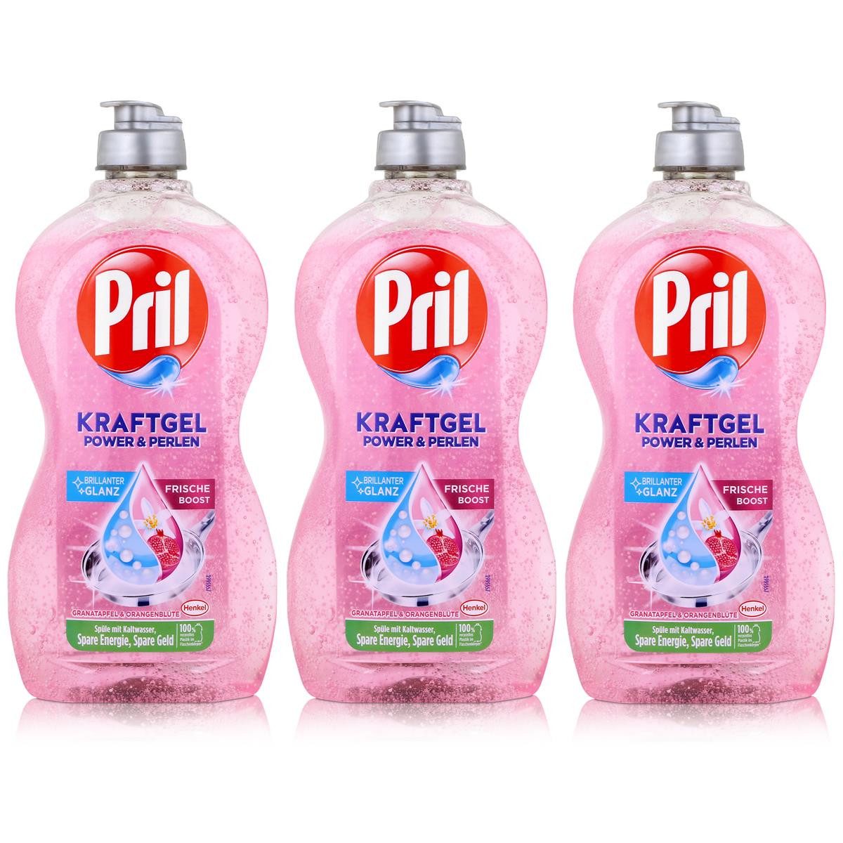 PRIL Pril Spülmittel Anti-Fett Power Granatapfel & Orangenblüte 450ml (3er Geschirrspülmittel