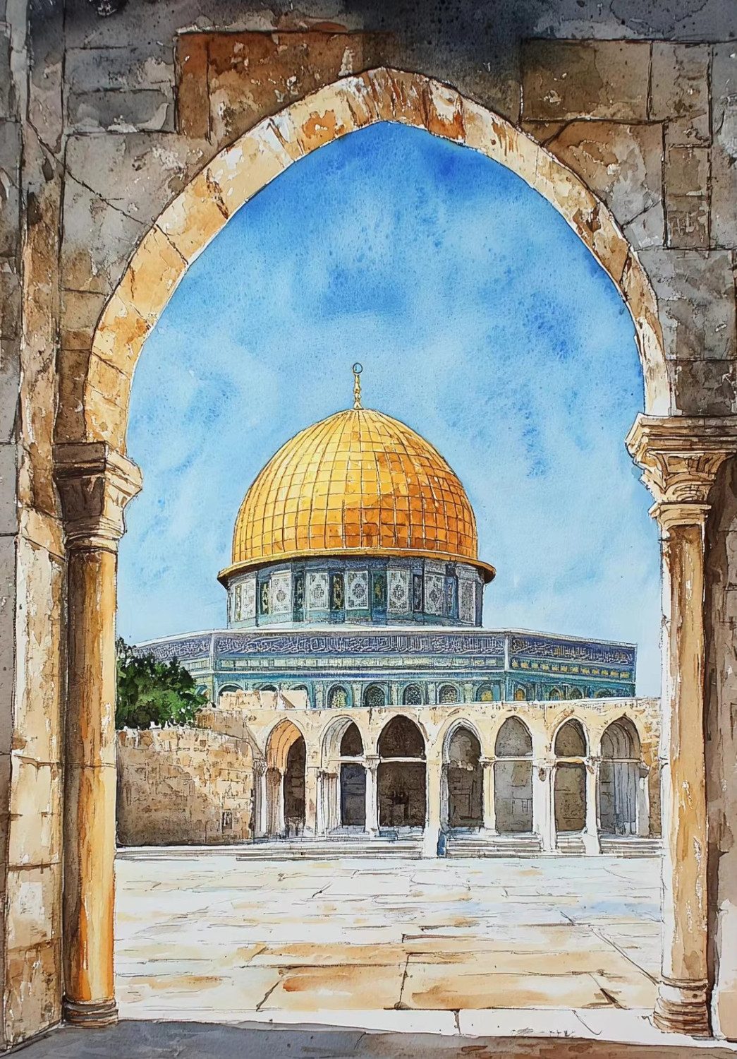 TPFLiving Kunstdruck OHNE RAHMEN, Islamische Motife - Moschee - Kaaba - (Le günstig online kaufen