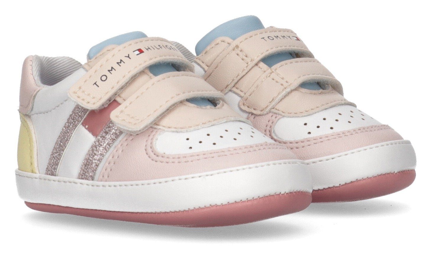 Tommy Hilfiger FLAG LOW CUT VELCRO Sneaker in Pastellfarben, Freizeitschuh, Halbschuh, Schnürschuh