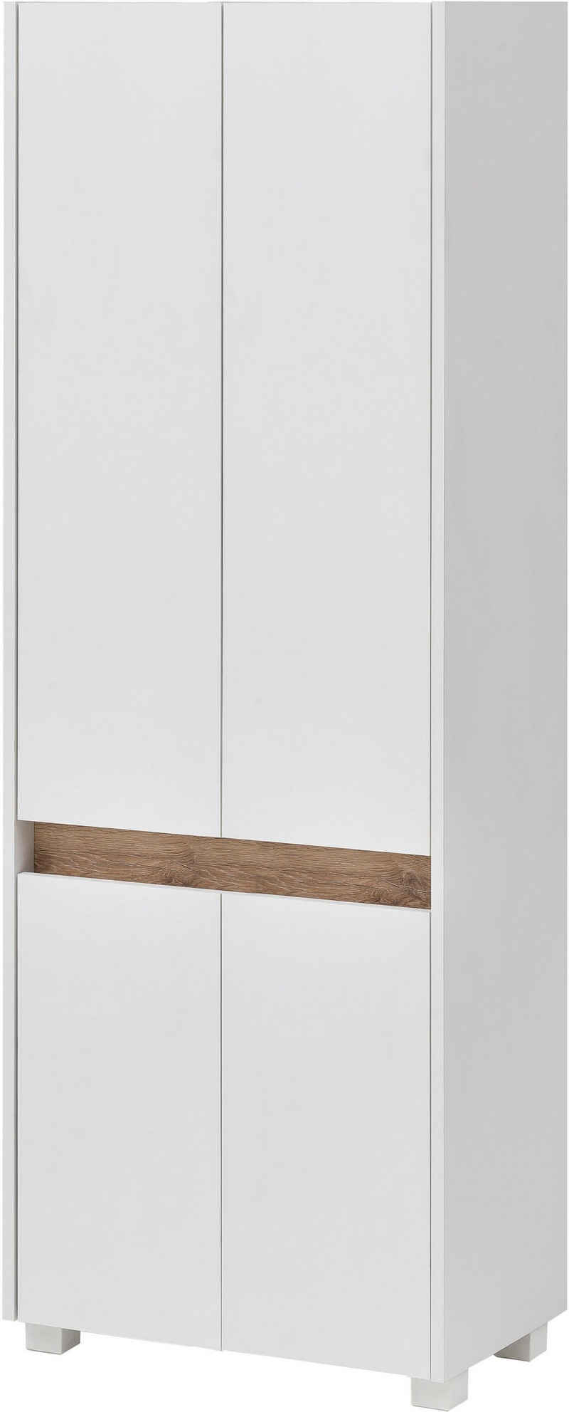 Schildmeyer Hochschrank »Cosmo« Breite 57 cm, Badezimmerschrank, Blende im modernen Wildeiche-Look