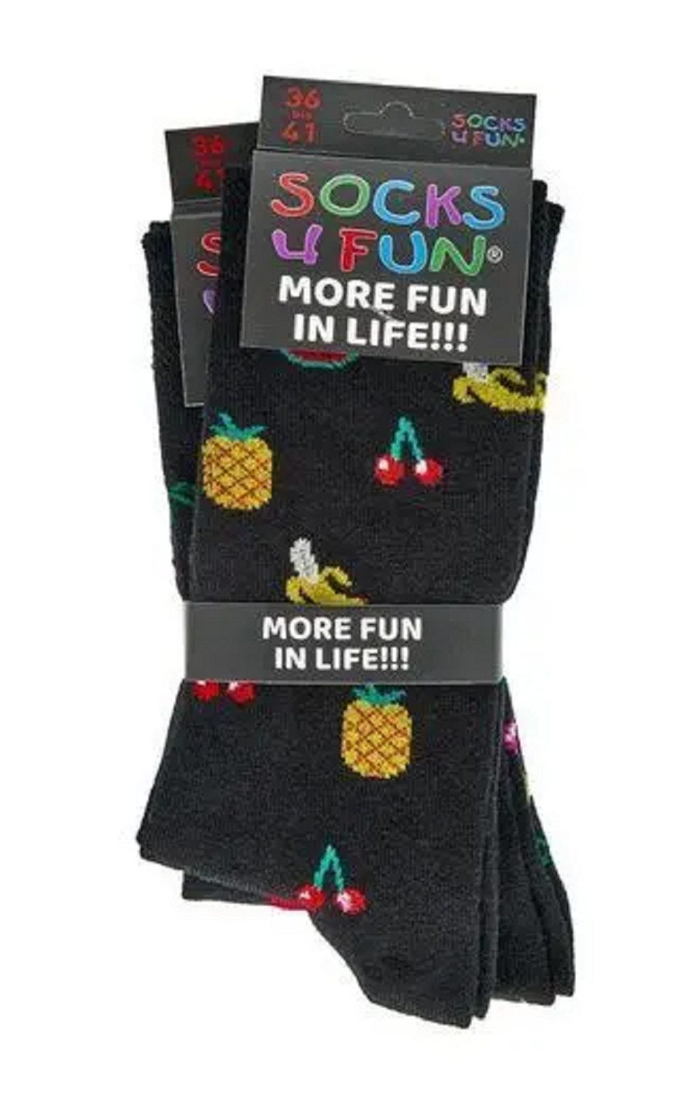 Socks 4 Fun Freizeitsocken Socks 4 Fun Obst Kirsche (2-er Bündel, 2-Paar, 2 Paar) lustiges Design