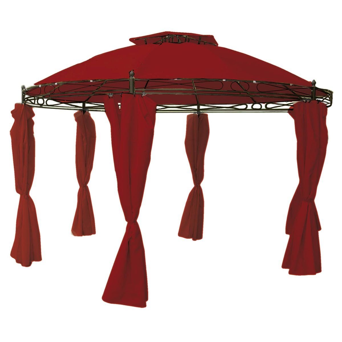 Linder Exclusiv GmbH Pavillon-Ersatzdach Wasserabweisendes Pavillon-Ersatzdach Ø 3,5m beige, rot, taupe, grau, mit Befestigungsschlaufen