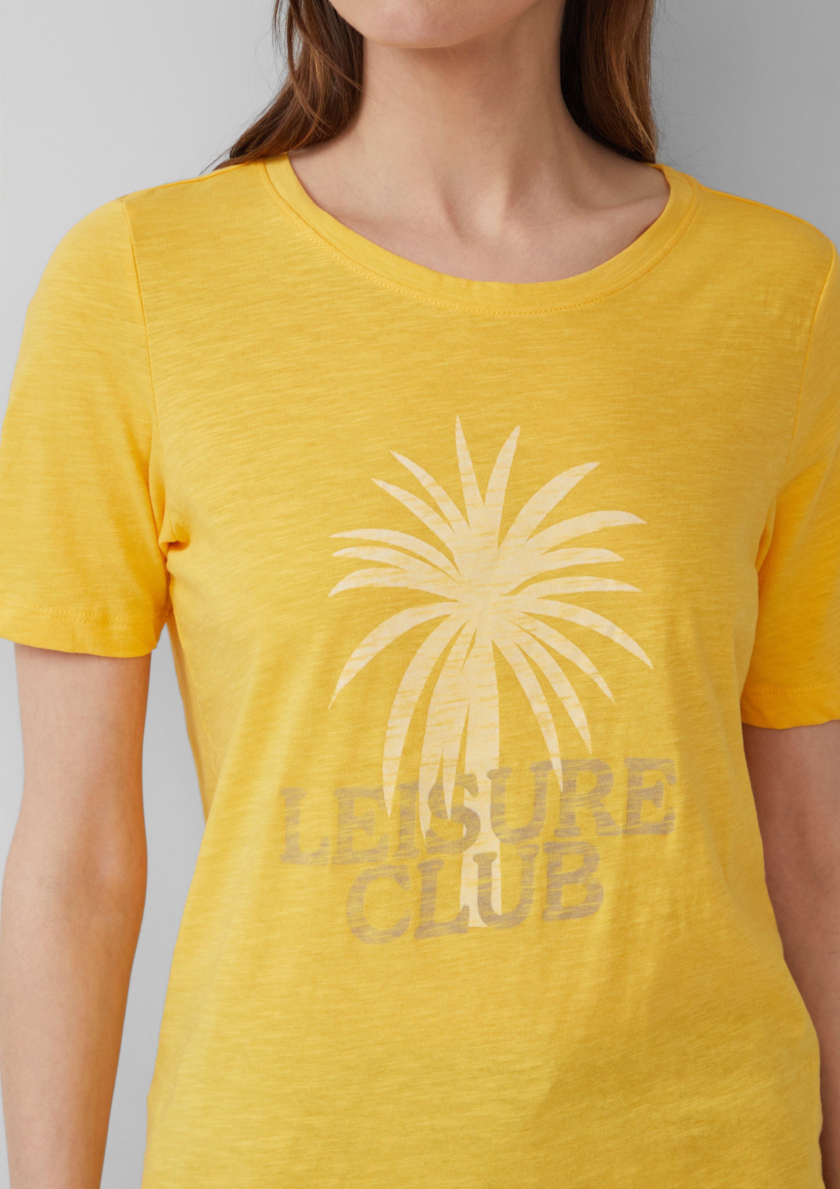 s.Oliver Kurzarmshirt Print-T-Shirt mit Flammgarnstruktur im günstig online kaufen