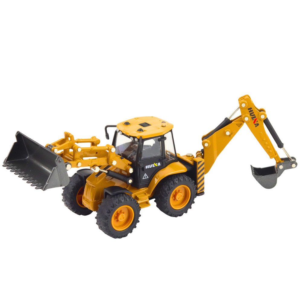 HUINA Spielzeug-Bagger Baggerlader Baufahrzeug Sammlermodell, (Spar-Set, 1-tlg., 20 x 7 x 5 cm beweglich), Metallguss, beweglicher Arm, Maßstab 1:50