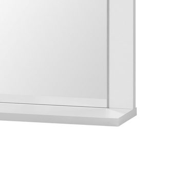 Lomadox Badspiegel DERIO-80, Kosmetikspiegel Wandspiegel Spiegel mit Ablage modern in mattem Weiß