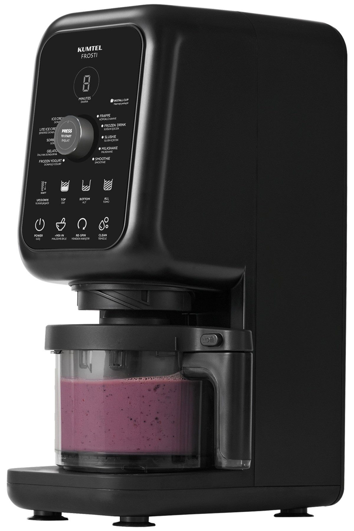 Opviq Eismaschine HFRO-01, 700 W, 700 W, 10 Programme, Re-Spin und Mix-In