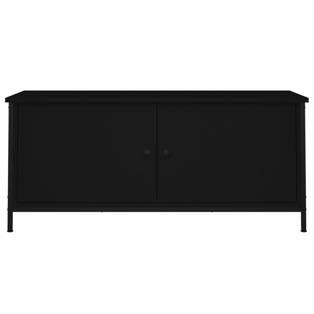 Schwarz Holzwerkstoff Türen TV-Schrank furnicato mit 102x35x45 cm