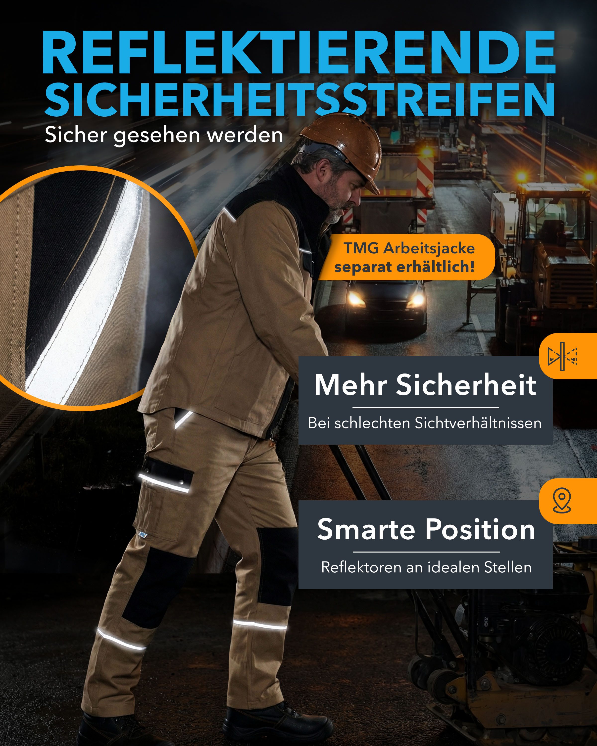 TMG International Arbeitslatzhose Latzhose Arbeitshose Cargohose Overall Blaumann