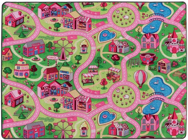 Kinderteppich »SWEET CITY«, Primaflor-Ideen in Textil, rechteckig, Höhe 5 mm, Straßen-Spiel-Teppich, Straßenbreite ca. 9 cm, Kinderzimmer-Otto