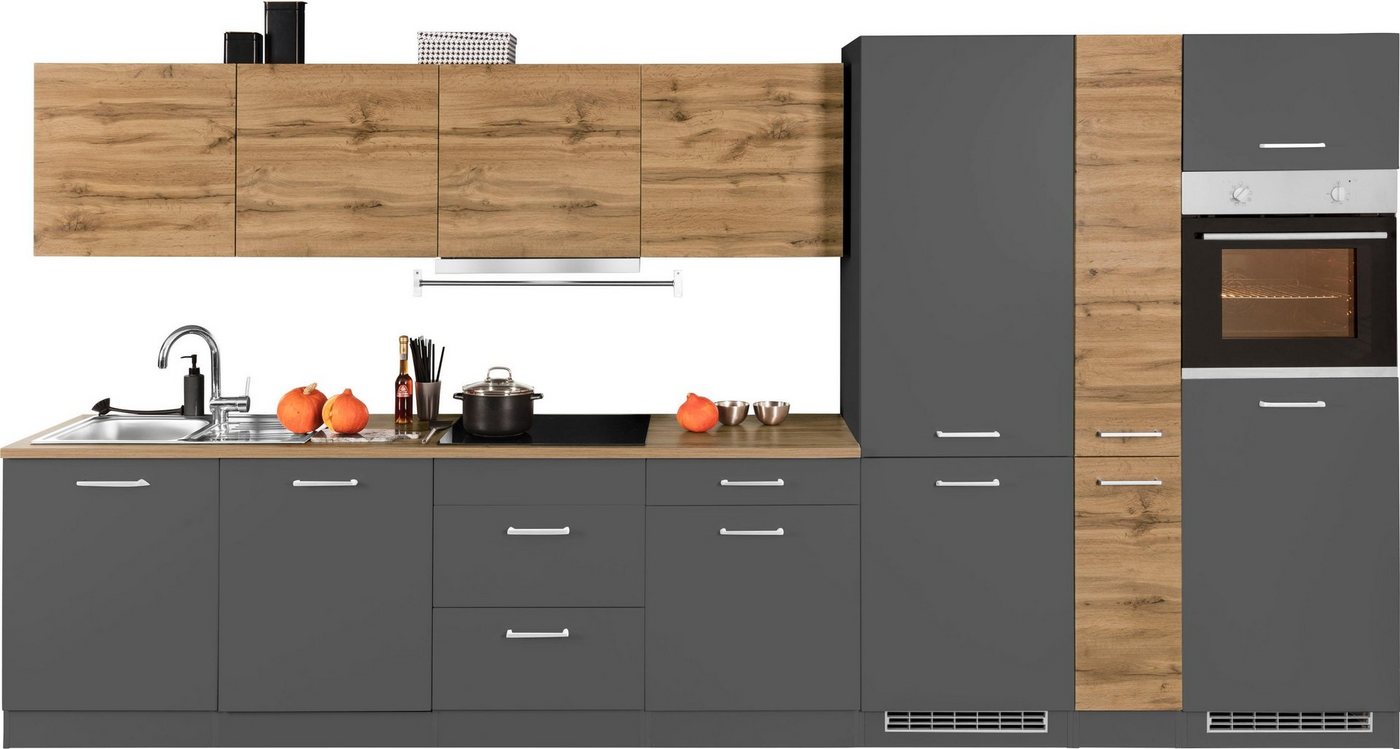 HELD MÖBEL Küchenzeile »Kehl«, mit E-Geräten, Breite 390 cm, wahlweise mit Induktionskochfeld-HomeTrends