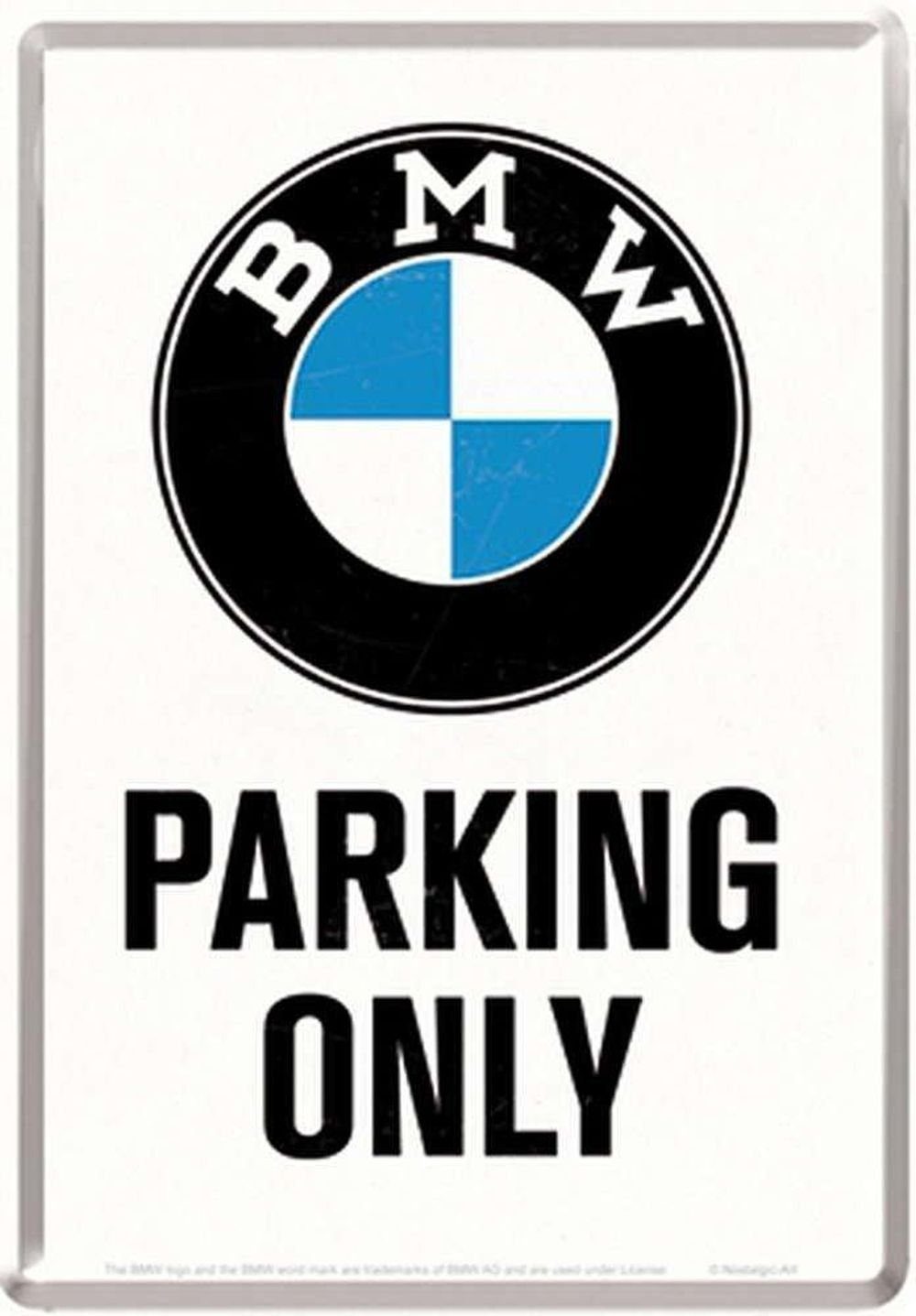 Nostalgic-Art Metallschild Blechpostkarte - BMW - BMW Parking Only