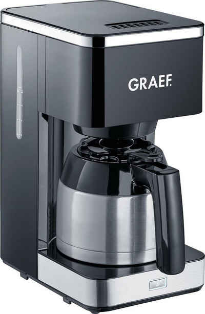 Graef Filterkaffeemaschine FK 412, 1l Kaffeekanne, Korbfilter 1x4, mit Thermokanne, schwarz