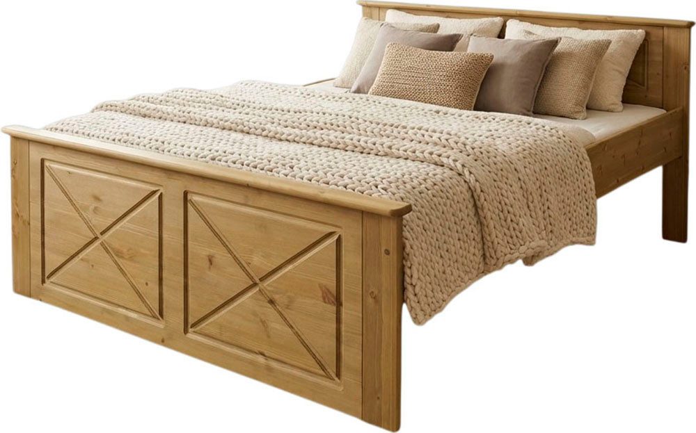 OTTO home Massivholzbett Hugo, FSC® zertifiziertes Massivholz, optionaler Stauraum/ Bettkästen (B/T/H: 153/208/84 cm, Liegefläche 140x200), aus massiver Kiefer, – Bild 5 von 5
