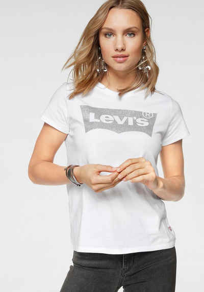 Levi's® Rundhalsshirt »THE PERFECT TEE« mit Logo - Glitzerprint