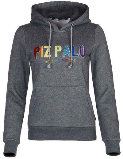 Piz Palü Hoodie Damen Kapuzenpullover "Pleß", 010028 - Grau - Langarm Sweatshirt mit Logo