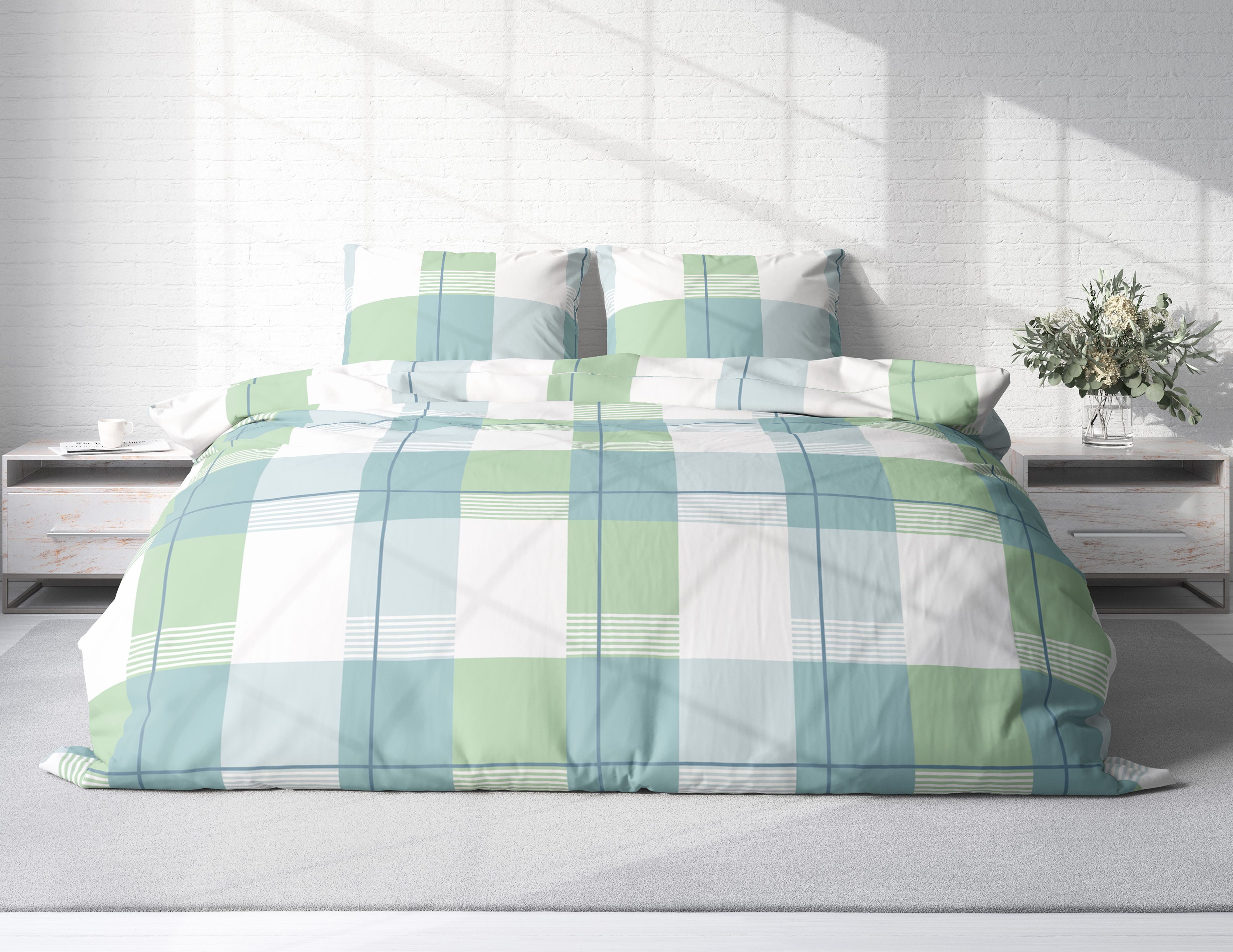 One Home Bettwäsche Modern, Biber, 3 teilig, kariert, kuschelig flauschig w günstig online kaufen