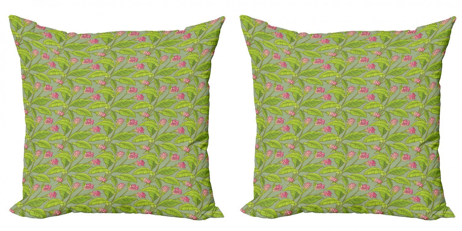 Kissenbezüge Modern Accent Doppelseitiger Digitaldruck, Abakuhaus (2 Stück), Botanisch Kurkuma Blüten