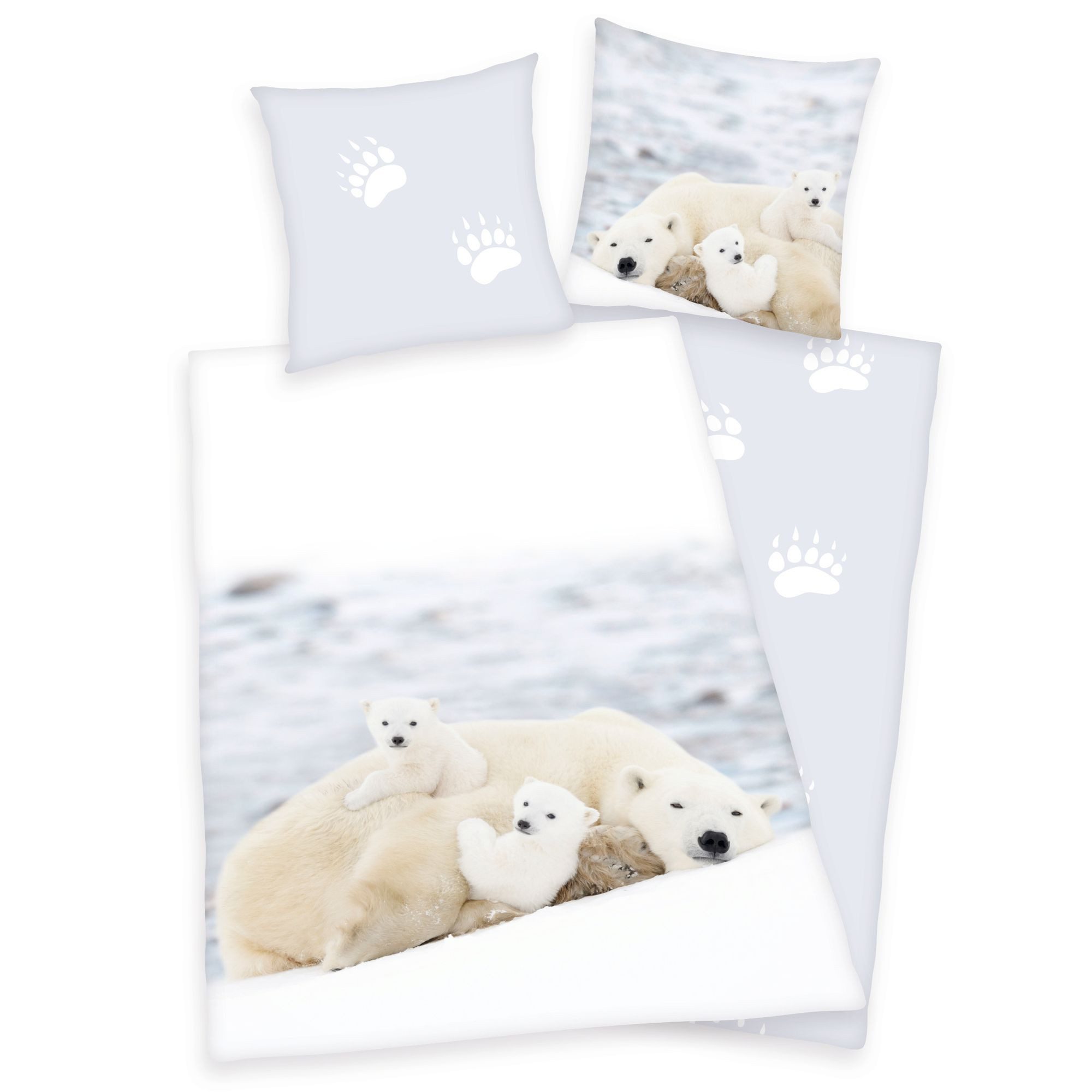 Herding Kinderbettwäsche Bettwäsche Set mit Eisbär 135 x 200 cm 80 x 80 cm günstig online kaufen