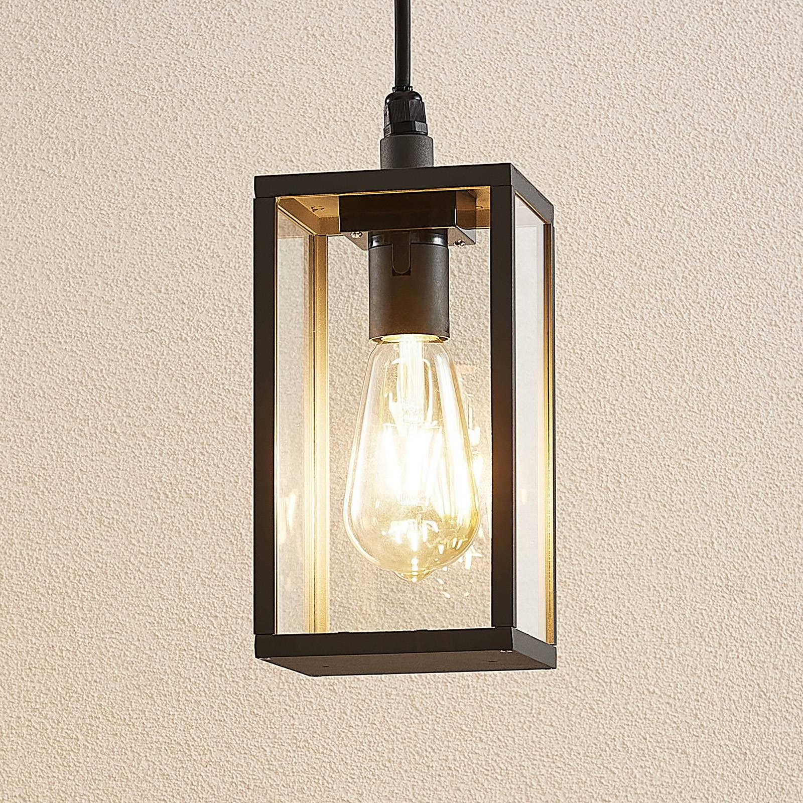 Lindby Hängeleuchten Filimon, Metall, Schwarz IP44, 1 x 40 W