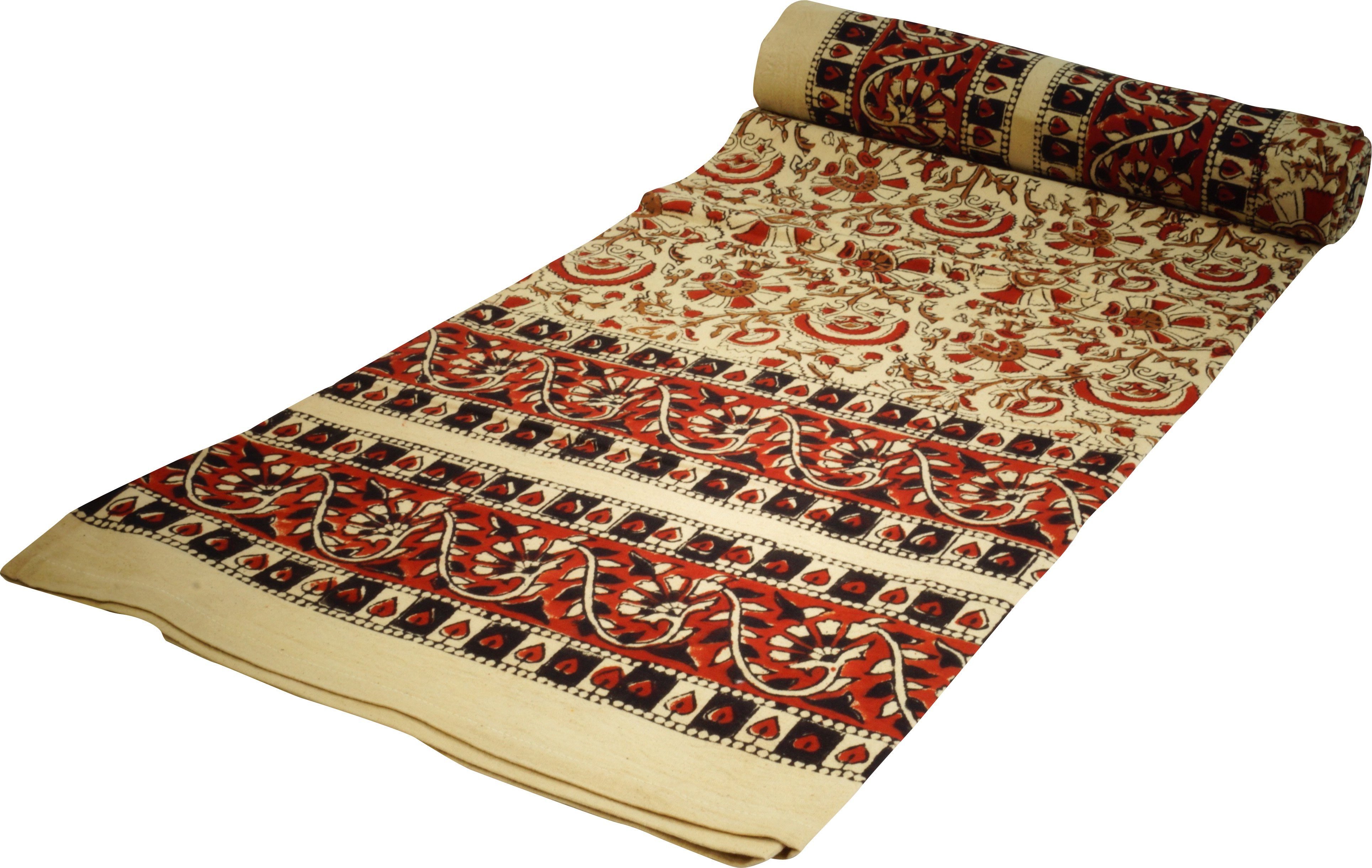 Guru-Shop Tagesdecke Blockdruck Tagesdecke, Bett & Sofaüberwurf,..