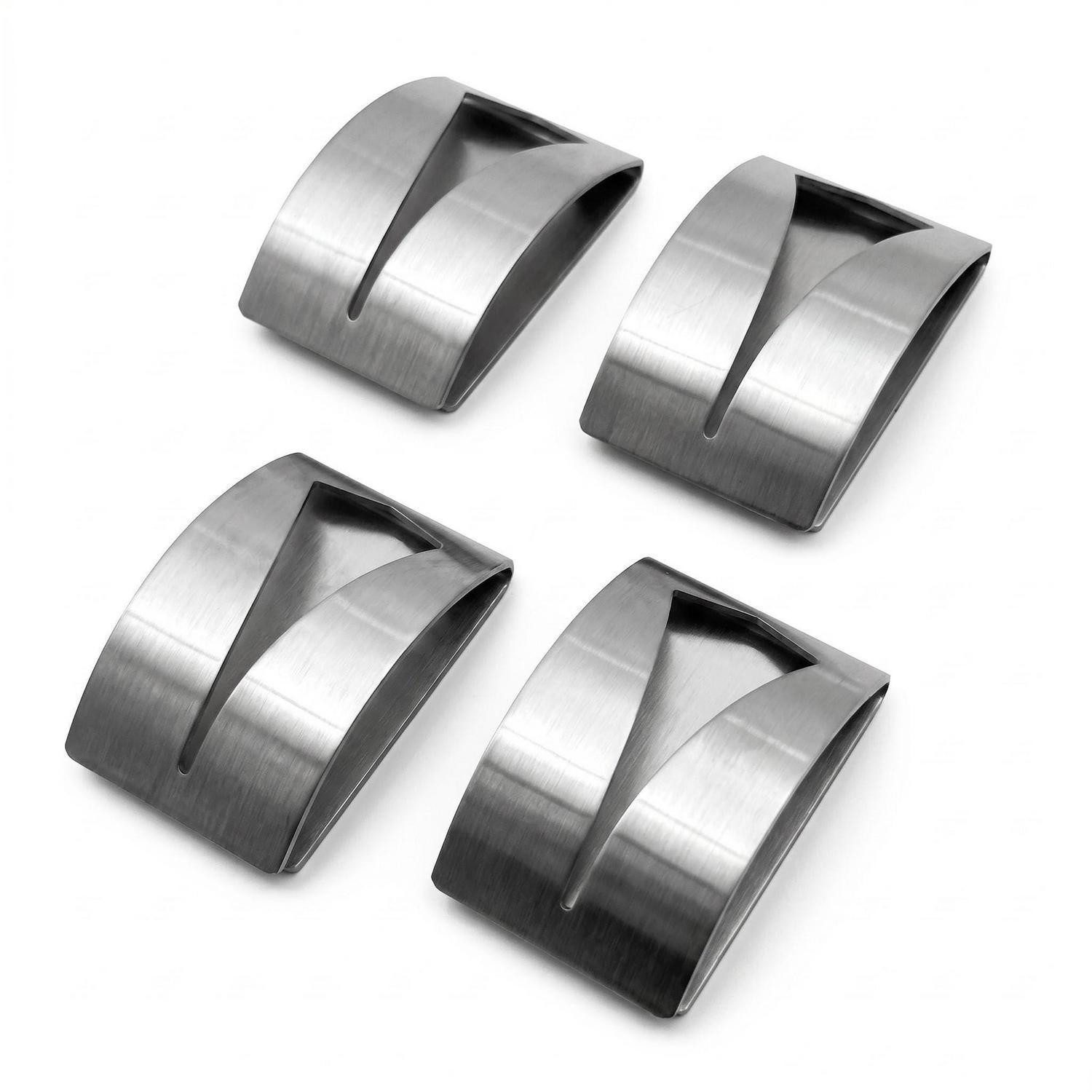 LuxusKollektion Spültuchhalter 4er Set Handtuchhaken Silber Selbstklebend