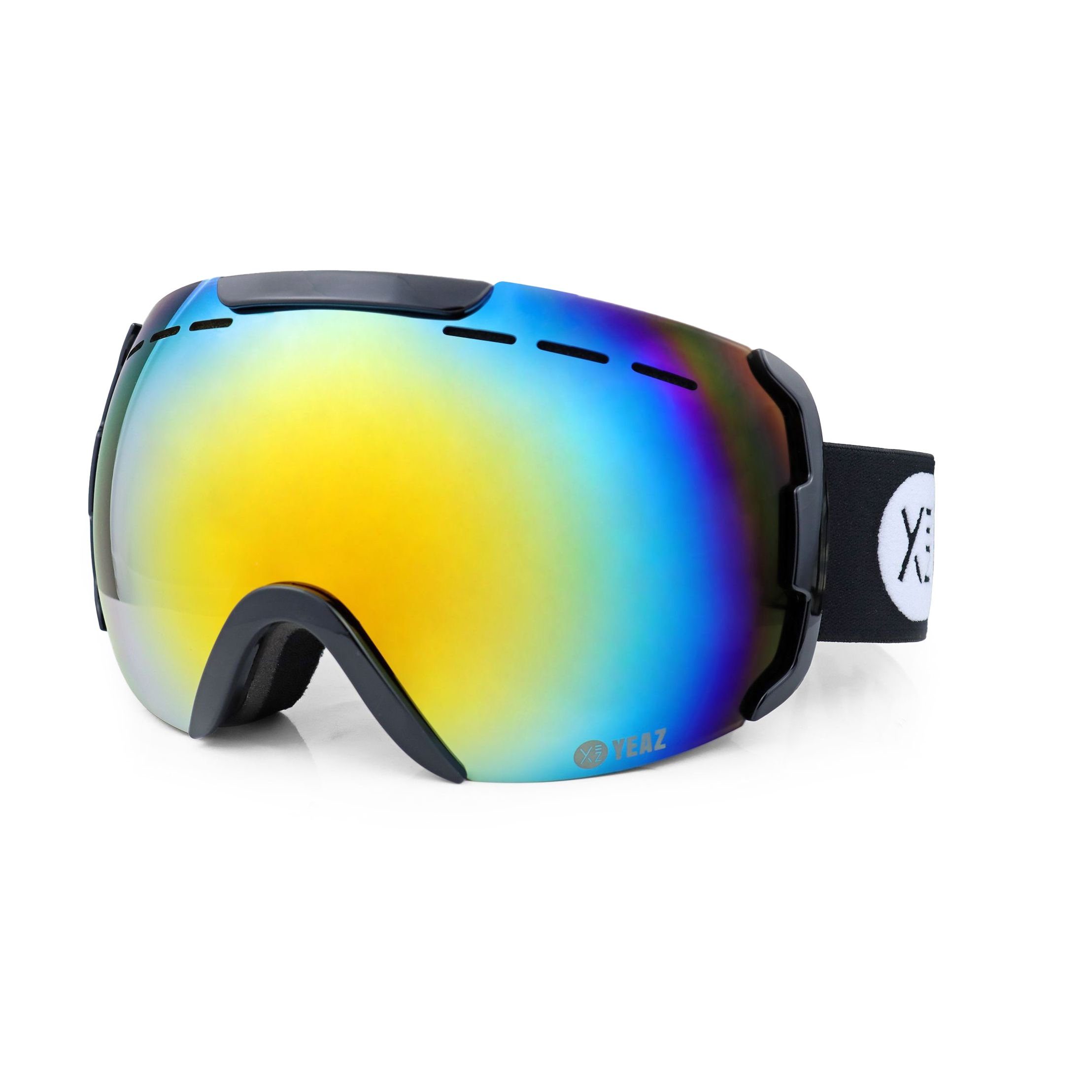 YEAZ Skibrille RIDGE Ski- Snowboardbrille schwarz/rot/weiß, Premium-Ski- und Snowboardbrille für Erwachsene und Jugendliche