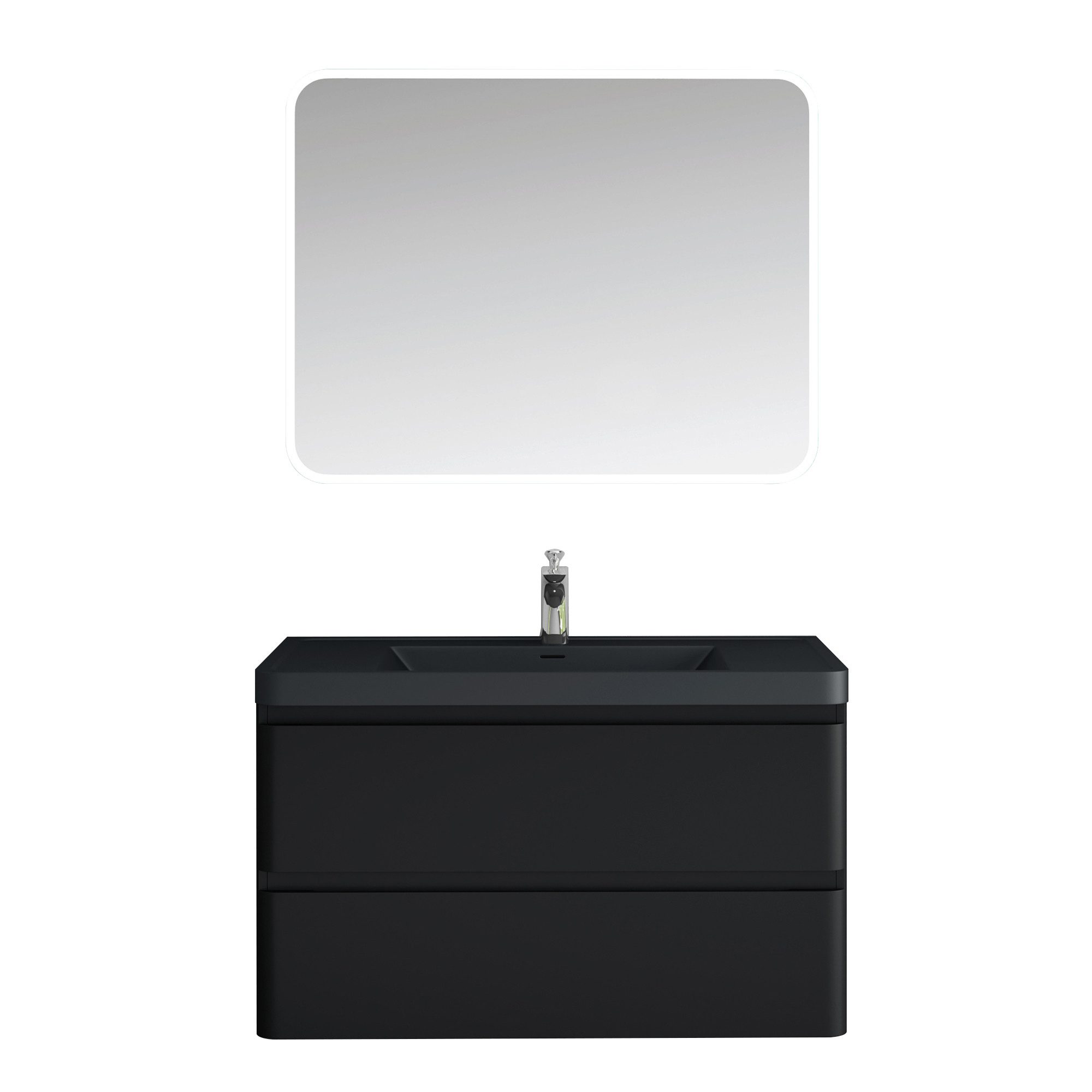 doporro Badmöbel-Set Mineraguss Waschbeckenunterschrank Badezimmer Soft-Clo günstig online kaufen