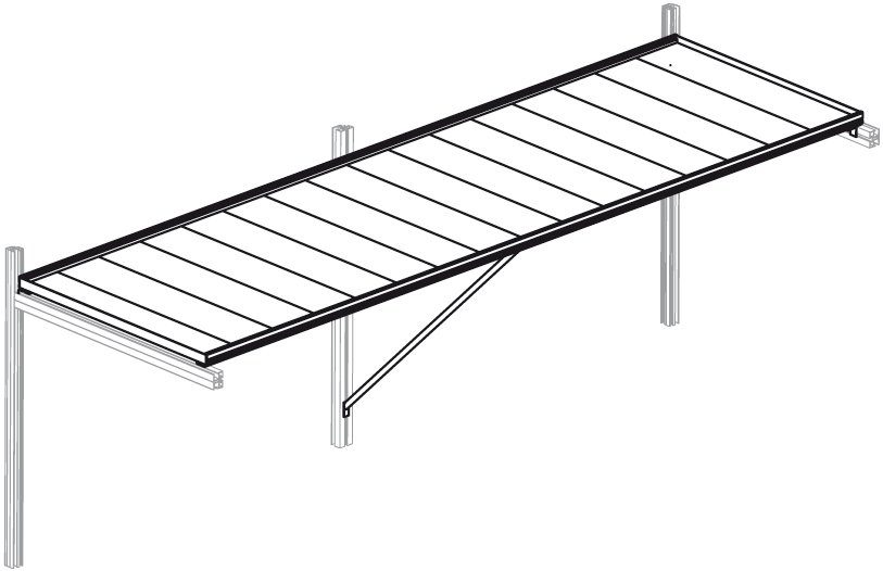 KGT Arbeitstisch Linea II, BxT: 204x63,5 cm