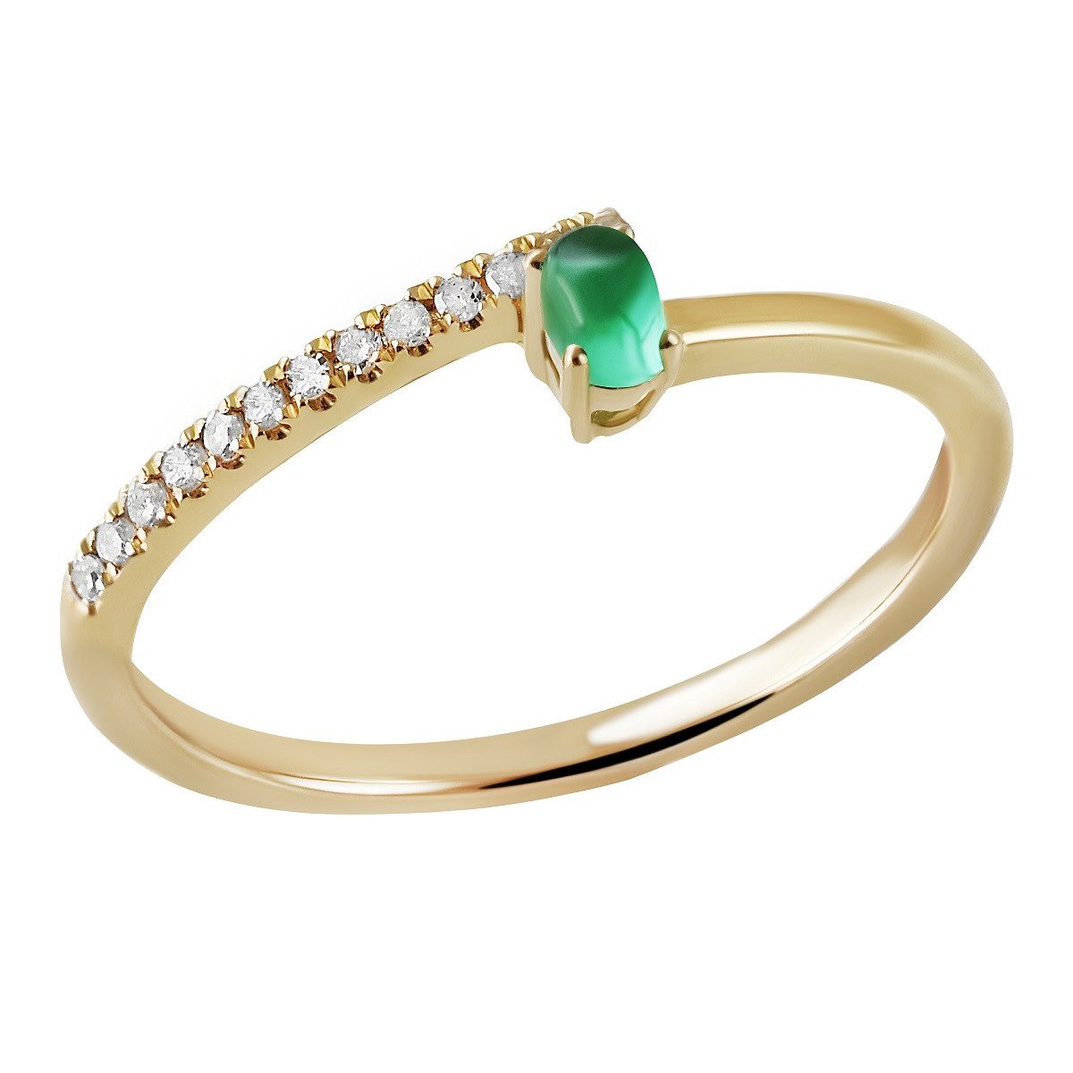 Reflexion Diamonds Goldring filigran mit Smaragd günstig online kaufen